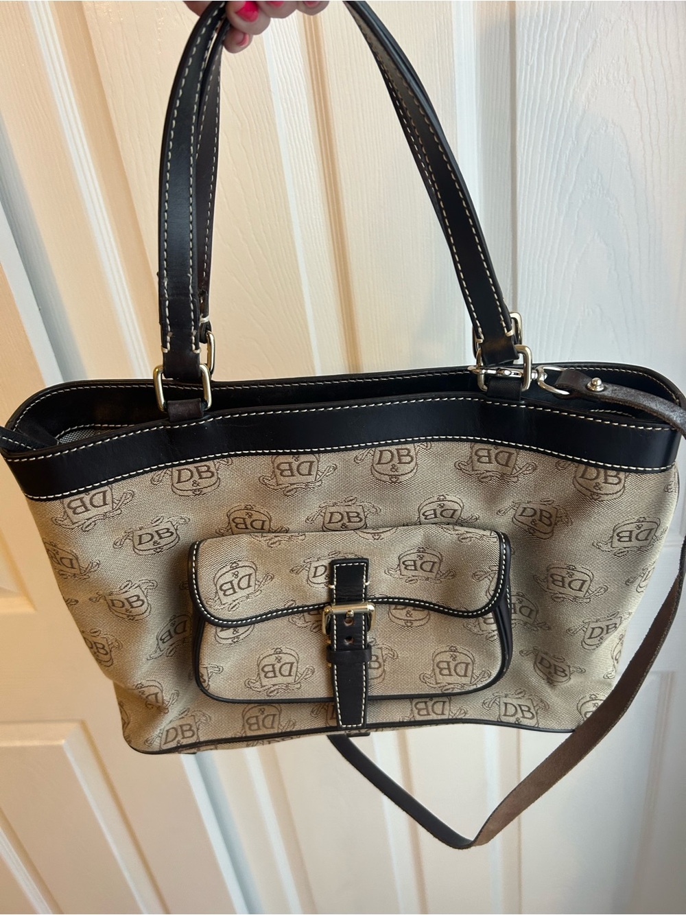 Dooney & Bourke Tan and Dark Chocolate Brown Signature Logo Tote